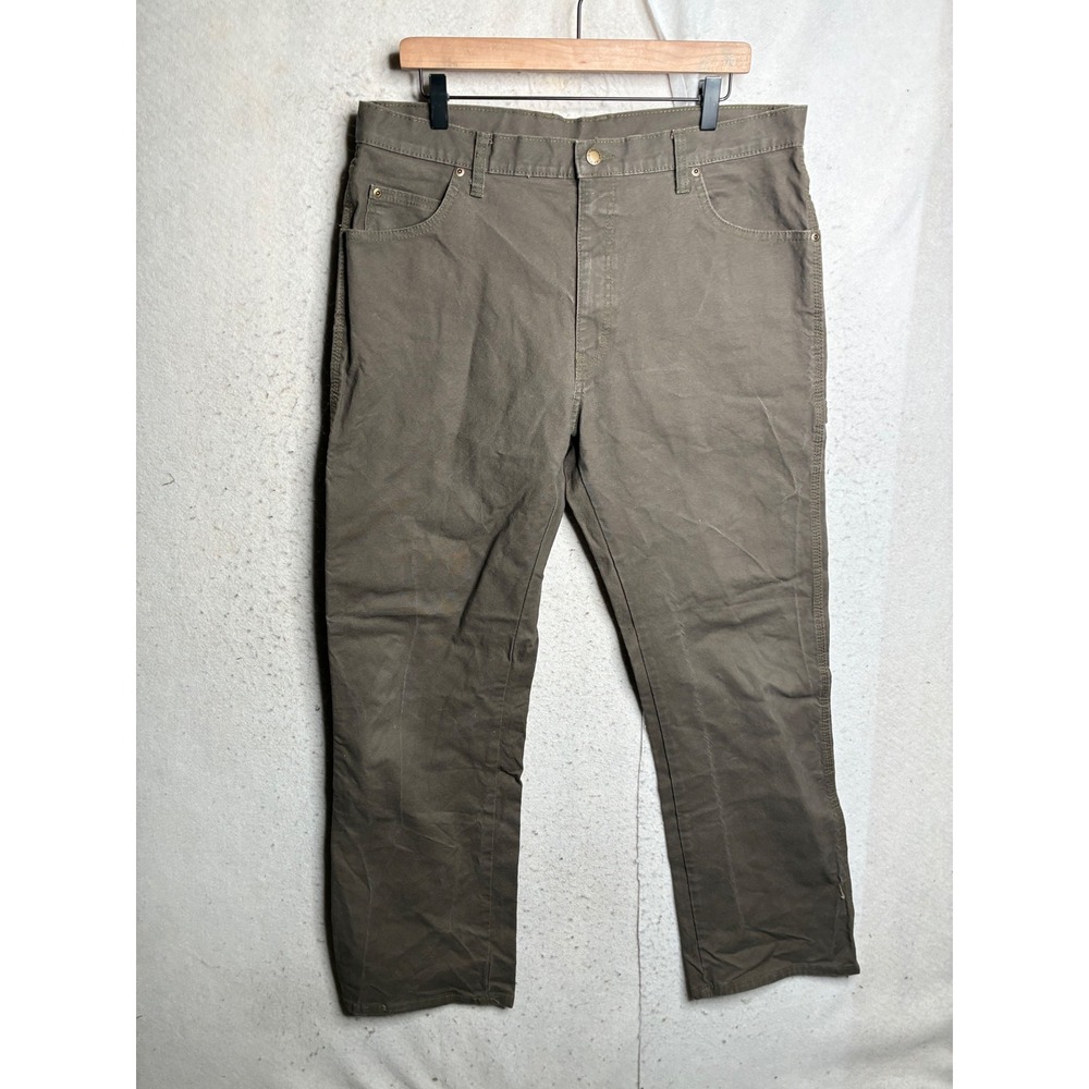 Dickies Mens Olive Green Duck Canvas Carpenter Pants 36x32 Utility Workwear